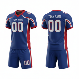 Custom Sublimated Breathable American Football Uniform Jersey Shorts Set Front Logo Position 100% Polyester Anti-Bacterial Quick - Product Image 6