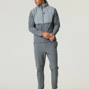 Ensemble de survêtement coupe-vent en nylon pour garçons, nouvelle collection 2026, manches longues, couleur unie, pour hommes - Product Image 1