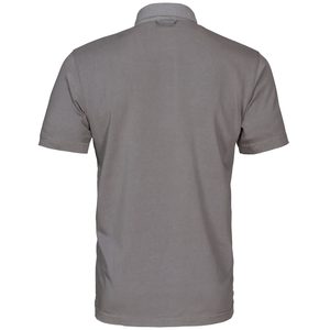 Polo à manches courtes gris pour homme, couleur unie, style décontracté, coupe classique, 100% coton, tissu piqué respirant - Product Image 3