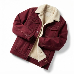 Chaqueta de Mezclilla para Hombre con Forro Polar, Cuello Sherpa, Gruesa, para Invierno, Corte Regular, Estilo Urbano, Venta al por Mayor, Fabricante OEM - Product Image 2