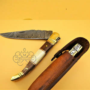 Couteau de poche Laguiole français en acier Damas fait main, manche en os, élégant, pour le camping et la chasse en extérieur, personnalisable OEM - Product Image 2
