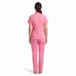 Blusa Médica Profesional para Mujer, Manga Corta, Cierre de Botones, Chaqueta de Enfermera con Bolsillos, Transpirable, Ropa de Trabajo para Hospital - Product Image 2
