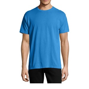 T-shirt décontracté d'été pour homme, col rond, manches courtes, imprimé, coupe classique, grande taille, technique de teinture unie, 100 % coton - Product Image 5
