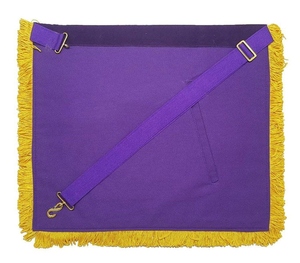 Past Master Blue Lodge Apron <b>Purple</b> Velvet Gold Hand Embroidery Masonic Regalia Ceremonial Freemason Lodge Apron Premium Quality - Product Image 3