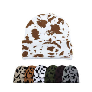 Bonnet tricoté de haute qualité, best-seller, avec revers plié et logo personnalisé, couleur unie - Product Image 1