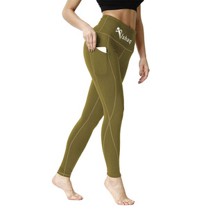 Premium High Waist Sports Yoga Fitness <b>Leggings</b> With <b>Pocket</b> Solid Color Sporty Stretch Yoga Pants - Product Image 5