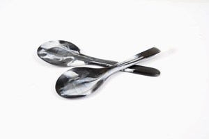Decorative serving spoons in a set of <b>2</b>, <b>black</b> and <b>white</b> marbled - Product Image 4