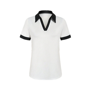 T-shirt personnalisé le plus vendu, 100% coton, polo pour femme, respirant, grande taille, t-shirt uni pour femme, polo à sublimation - Product Image 1