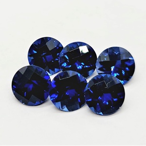 Damier de pierres précieuses en saphir bleu créé en laboratoire de haute qualité disponible dans toutes les tailles de formes Commandes personnalisées Bienvenue Prix de gros - Product Image 3