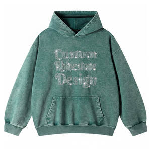 Sudadera Moderna de Punto para Mujer, con Pedrería y Lavado Ácido, Ajuste Cómodo, Logotipo Frontal, Estilo Casual para Uso Diario - Product Image 1