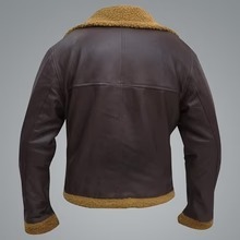 Chaqueta de Aviador de Cuero Premium Unisex, Estilo Vintage, Chaqueta de Piloto con Forro de Borrego, Chaqueta de Vuelo de Primavera, Camuflaje, Formal, Personalizada, Muestra OEM - Product Image 3