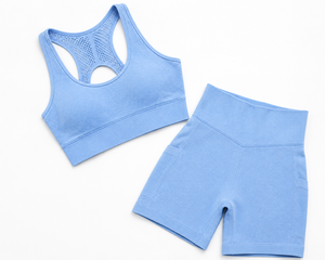 Ensemble de shorts de yoga sans couture pour femmes, soutien-gorge de sport dos nageur, taille haute, tenue de fitness et de sport - Product Image 2