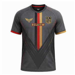Camiseta de Fútbol Personalizada Estilo Bélgica Mundial 2026 Burrda, Camiseta de Fútbol para Fanáticos, Transpirable, Sublimada, para Entrenamiento - Product Image 1