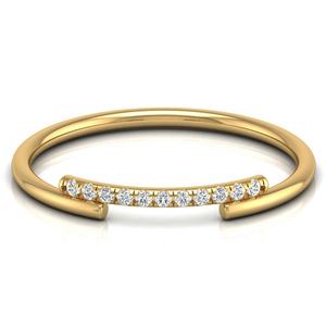 Anillo de Media Eternidad de Oro Fino Hecho a Mano con Diamantes VVS de 10K, 14K y 18K, Joyería de Piedras Preciosas Personalizada, Joyería India al por Mayor - Product Image 1