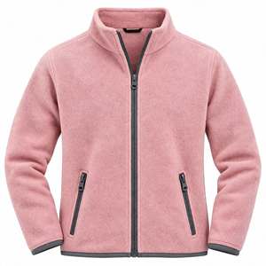 Custom Dusty Rose Pink Full Zip Polar Fleece Jacket Women Stand Collar Warm Soft Winter <b>Thermal</b> Casual Zipper Coat Heavyweight - Product Image 1
