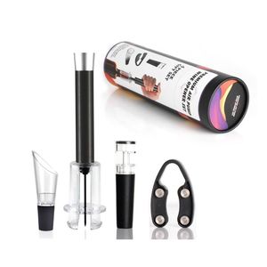 Lot de 4 décapsuleurs à air avec aérateur et bouchon de vin – Vaisselle et assiettes haut de gamme pour verser et conserver le vin - Product Image 3