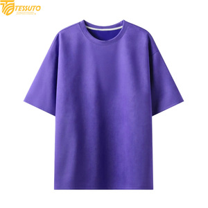 T-shirt surdimensionné en suède pour homme, coton épais, épaules tombantes, streetwear, haute qualité, style hip-hop, coupe ample - Product Image 4