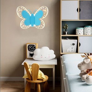 Chambre applique murale moderne intérieur papillon étoile veilleuse dessin animé maison déco lampe de chevet Dimmable mur LED lampe pour chambre d'enfants - Product Image 5