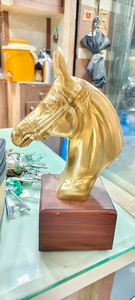 Figura de Cabeza de Caballo en Latón Chapado en Oro, Escultura Animal, Decoración para el Hogar, Pieza de Arte Fundido - Product Image 3