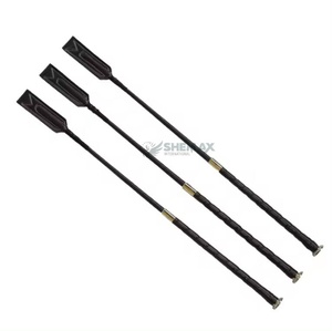 Fouet équestre en acier inoxydable de haute qualité avec poignée en cuir PU, longueur 65 cm, pour usage équestre, taille, couleur et logo personnalisables - Product Image 3