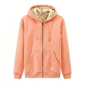 Sudaderas con capucha extragrandes con cremallera para hombre, de algodón transpirable de 350 gramos para invierno, con hombros caídos y bolsillo sólido, de alta calidad. - Product Image 3