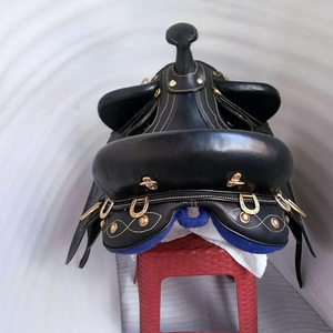 Selle de cheval western robuste noire de type australien pour l'équitation, l'entraînement en ranch, les sentiers, l'extérieur et l'équitation professionnelle - Product Image 3