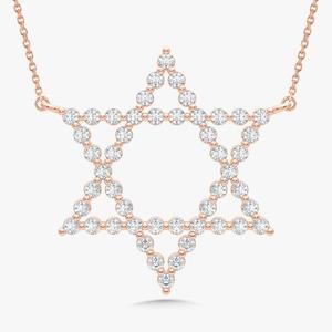 14K <b>Solid</b> Gold Diamond Star <b>Necklace</b> Pave Set 18 Inch Celestial Pendants Charm 10k 18k 1.1mm Cable Chain B2B Factory Price - Product Image 1