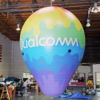 Ballon gonflable géant LED de 3 m en forme de montgolfière, avec logo personnalisé, coloré, en forme de goutte d'eau, pour la décoration de centres commerciaux/événements/festivals