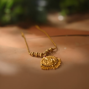 One Gram Gold Laxmi Short Necklace Set-Fashion Jewelry - Product Image 2