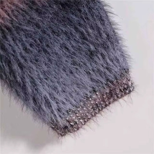 Custom Mohair <b>Cardigan</b> Floral Pattern Breathable Front Logo Autumn Knitwear - Product Image 4