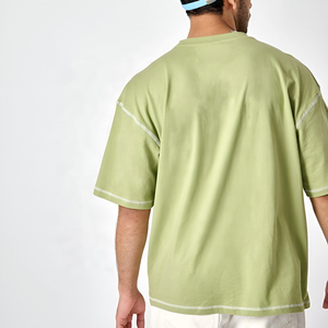 Camiseta Larga Oversize de Alta Calidad, Estilo Urbano, Algodón y Fibra de Bambú, Logotipo Personalizado, Ajuste Casual, Tejido de Punto - Product Image 5