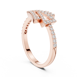 Elegante Anillo de Diamantes Cultivados en Laboratorio para Mujer, Oro Rosa de 18 Quilates con Baño de Rodio, para Compromiso, Fiesta, Boda, Evento Glamuroso, Regalo, Uso Diario - Product Image 3