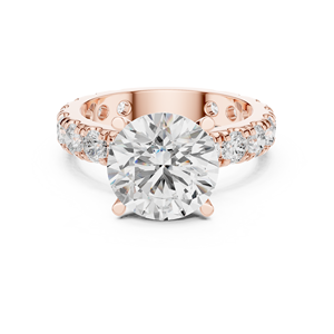 Anillo de Compromiso Aries Jewel con Diamante de 3 Quilates Cultivado en Laboratorio, Corte Redondo, Banda Clásica con Pavé, Oro de 14K, Certificado IGI VS E, para Aniversario o Boda - Product Image 5