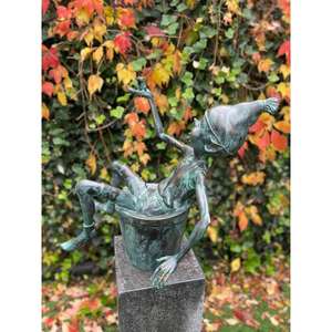 Estatua Decorativa de Hada Antigua en la Bañera, Color Verde Pátina, para Decoración de Jardín y Césped, Precio al por Mayor - Product Image 2