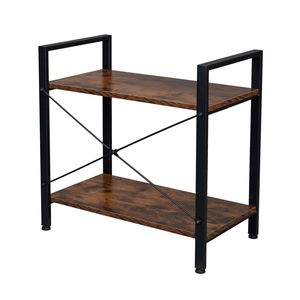 Libreria Vintage a 2 Ripiani in Stile Industriale Moderno, Scaffale Stretto in Legno Massiccio per Soggiorno e Ufficio - Product Image 3