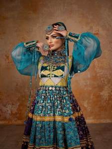 Vestido Tradicional Afgano Kuchi con Bordado a Mano, Estilo Línea A, para Mujer, Ideal para Bodas y Fiestas, Último Diseño Disponible en Oferta - Product Image 2