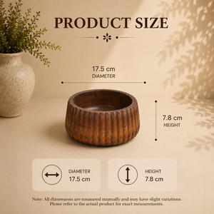 Juego de Tazones de Madera Premium, Diseño Acanalado Hecho a Mano, Tazones de Madera Natural para Frutos Secos, Ensaladas y Bocadillos - Product Image 2