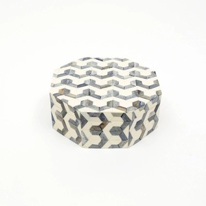 Boîte à bijoux de luxe à motif géométrique avec couvercle, incrustation d'os, faite à la main, pour la décoration intérieure, exportateur - Product Image 5