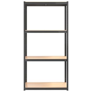 Set di 2 Scaffali a 4 Ripiani in Acciaio Antracite e Legno Ingegnerizzato Modello D0100HX4MN2 - Product Image 5