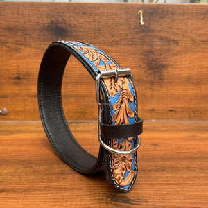 Accessoire personnalisé ajustable Colliers pour chiens en cuir perlé usiné à la main Collier pour animaux de compagnie en cuir véritable de créateur de luxe de haute qualité - Product Image 3