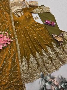 Indian Women Salwar Kameez with Dupatta Anarkali Kurti Palazzo Dupatta Set Wedding Party Wear Dress - Product Image 4