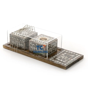 Ensembles de brûleur d'encens à incrustation de coquillage en nacre avec couvercle de plateaux acryliques/bougeoirs en coquillage - Product Image 5