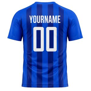 เสื้อฟุตบอลสีน้ำเงินแบบซับลิเมชั่นสำหรับผู้ชาย ชุดทีมฟุตบอล แขนสั้น ชุดกีฬา ชุดแข่งขัน ชุดฝึกซ้อม ชุดกีฬากลางแจ้ง - Product Image 2
