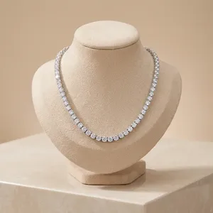 Collier tennis audacieux pour femme en or plaqué, avec diamants de laboratoire brillants, style hip-hop, certifié IGI - Product Image 4