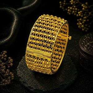 Wholesale Dubai Style Arabic <b>Bridal</b> Kada Jewelry Brass 14K 18K 24K Micron Gold Plated Openable Fashion Kada Bangles Oro Joyeria - Product Image 3