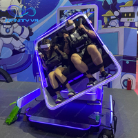 Machine de jeu de montagnes russes à rotation à 360 degrés en réalité virtuelle pour enfants et adultes, facile à utiliser, pour deux joueurs