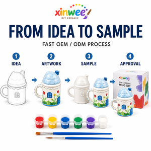 Kit de tasses en céramique DIY viral incontournable pour enfants et adultes, style esthétique, ensemble d'activités créatives, cadeau d'anniversaire, prêt pour FBA, sans plomb - Product Image 5