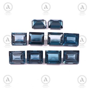 Natural <b>London</b> Blue Topaz Loose Gemstone 8*10 mm Baguette Cut Deep Blue Topaz AAA Quality Faceted Gem for Fine Jewelry Ring - Product Image 3