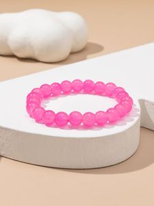 Bracelet chic en perles de résine, fait main, extensible, bijoux tendance pour femmes, accessoires quotidiens - Product Image 3