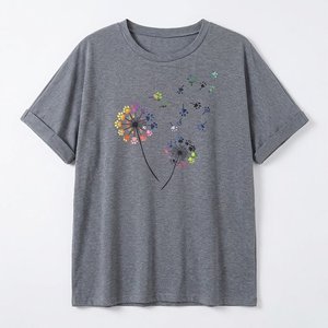 Camisetas de Diseño RTS con Logotipo Personalizado, de Verano para Mujer, de Poliéster Tejido, Transpirables, de Manga Corta, con Estampado Gráfico de Mariposas - Product Image 1